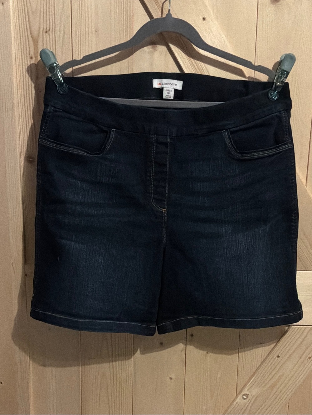 Liz Claiborne Dark Indigo Pull-On Denim Shorts